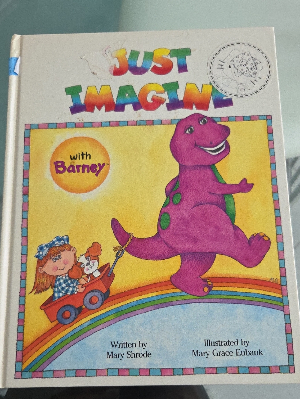 Just Imagine with Barney Hardcover Children's Book - Purple & Yellow